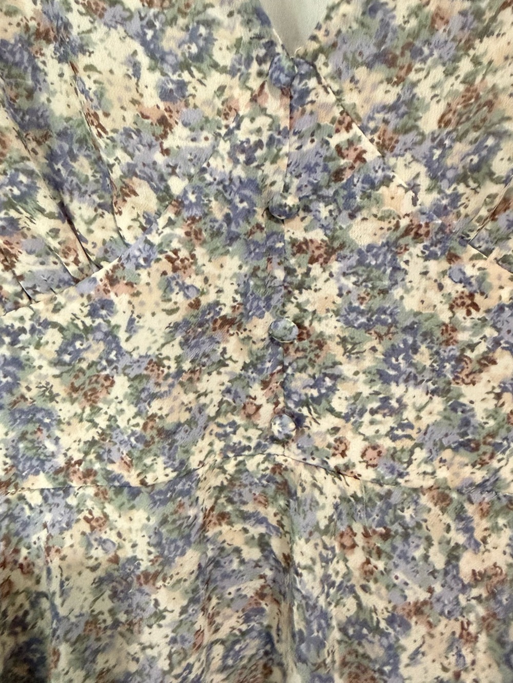 Astr Floral Tiered Maxi Dress in Blue and Cream - Picture 6 of 7